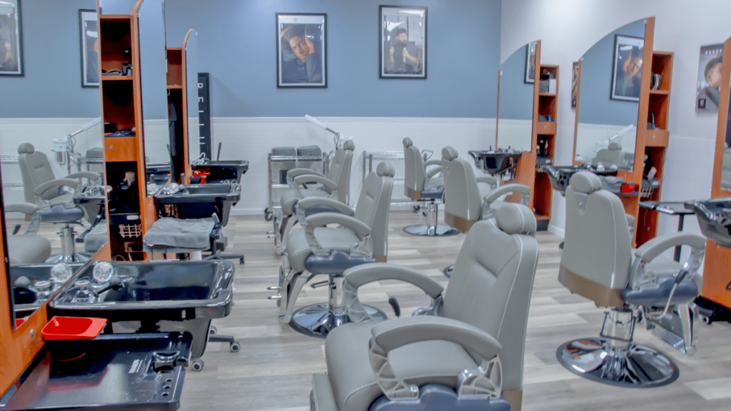 Bellus Academy barbering room in Manhattan, KS